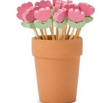 Garden Blooms Flower Cocktail Picks - Assorted Kitchen + Entertaining Two's Company Pink Tulip