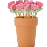 Garden Blooms Flower Cocktail Picks - Assorted Kitchen + Entertaining Two's Company Pink Tulip