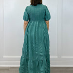 Garden Club Maxi Dress - Dusty Teal Long Dresses Polagram by Wellmade USA