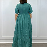 Garden Club Maxi Dress - Dusty Teal Long Dresses Polagram by Wellmade USA