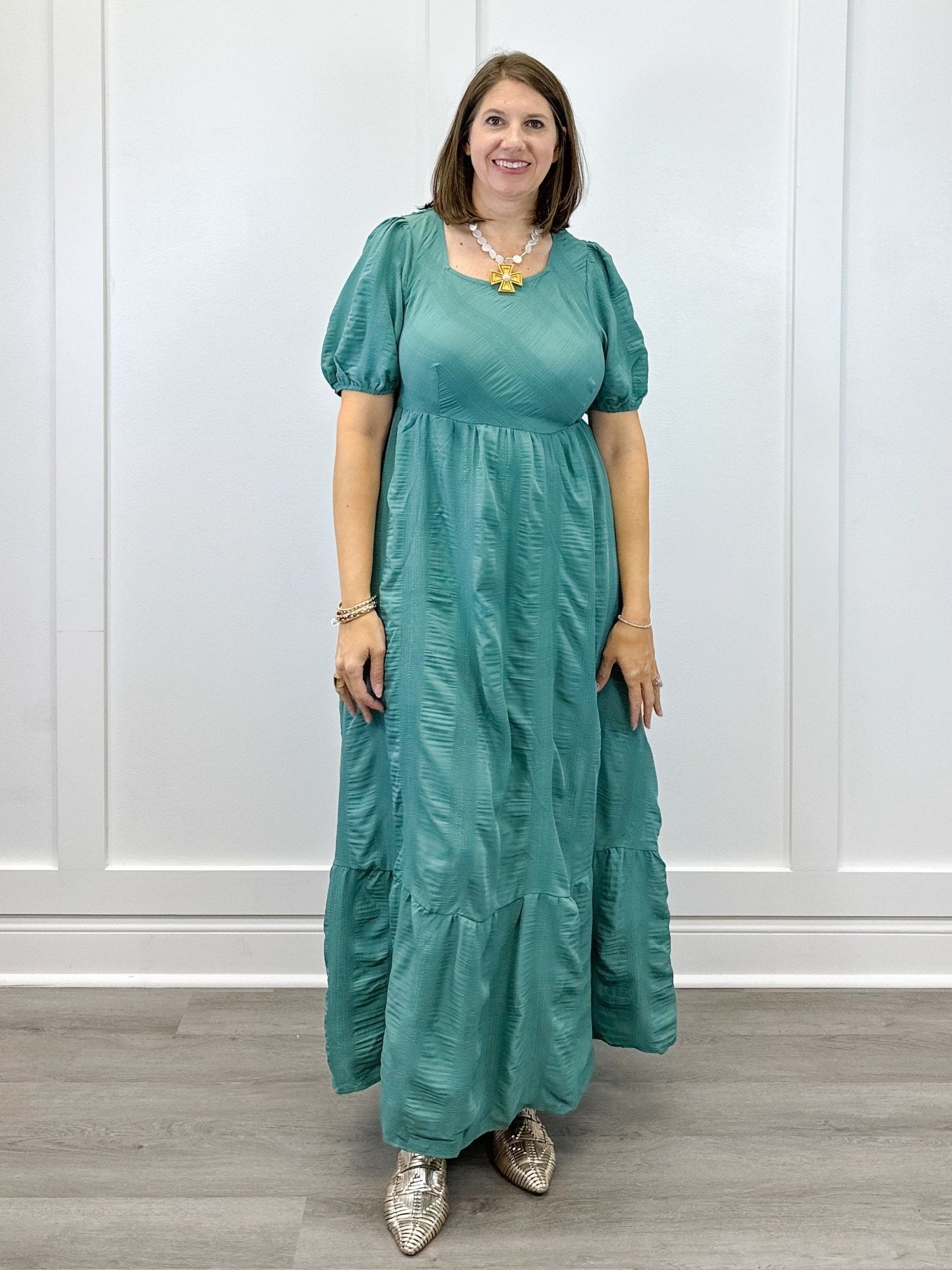 Garden Club Maxi Dress - Dusty Teal