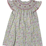 Garden Floral Print Knit Bishop Girls Occasion Dresses Petit Bebe