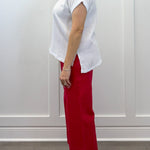 Gauze Round Neck S/S Top - White Tops Zenana