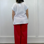 Gauze Round Neck S/S Top - White Tops Zenana