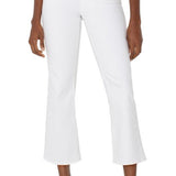 Gia Glider Crop Flare w/ Tulip Back Slit - Bright White Jeans Liverpool