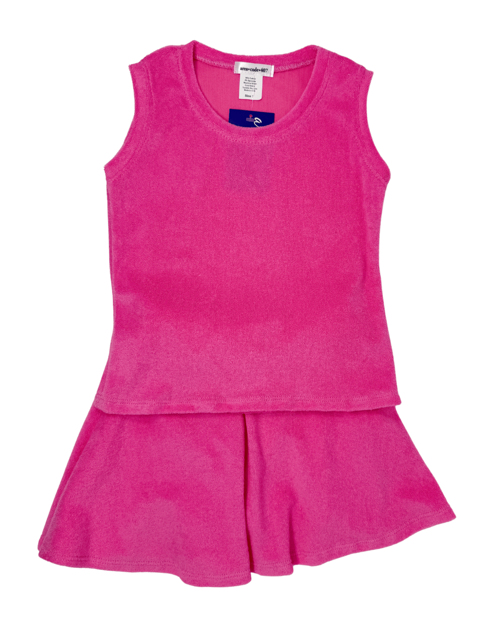 Gianna Terry Tank - Pink Girls Tops + Tees Area Code 407