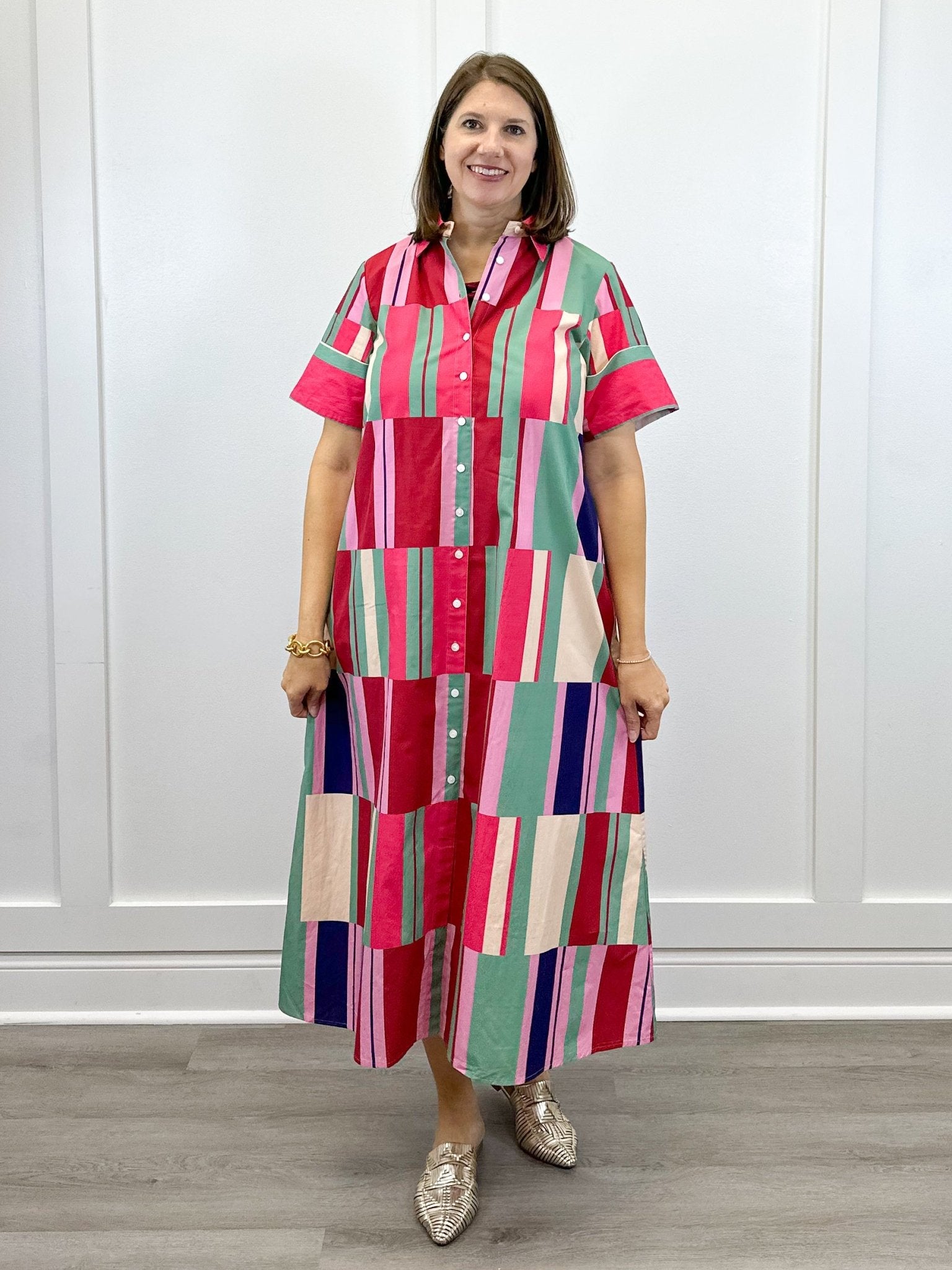 Gibbons Dress - Woodland Stripes