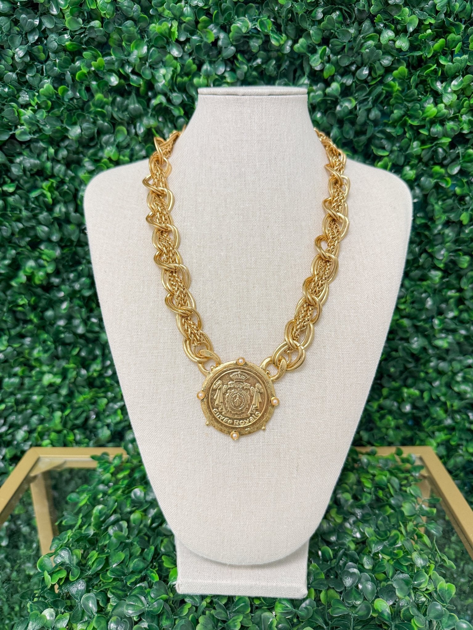 Gilded Emblem Necklace - Sugar Babies Children's Boutique/Meg's Shoppe
