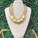 Gilded Mesh Statement Necklace - Sugar Babies Children's Boutique/Meg's Shoppe