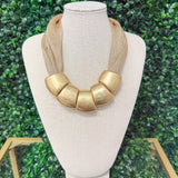 Gilded Mesh Statement Necklace - Sugar Babies Children's Boutique/Meg's Shoppe