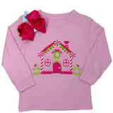 Gingerbread House L/S Shirt - Pink Girls Tops + Tees Mustard & Ketchup