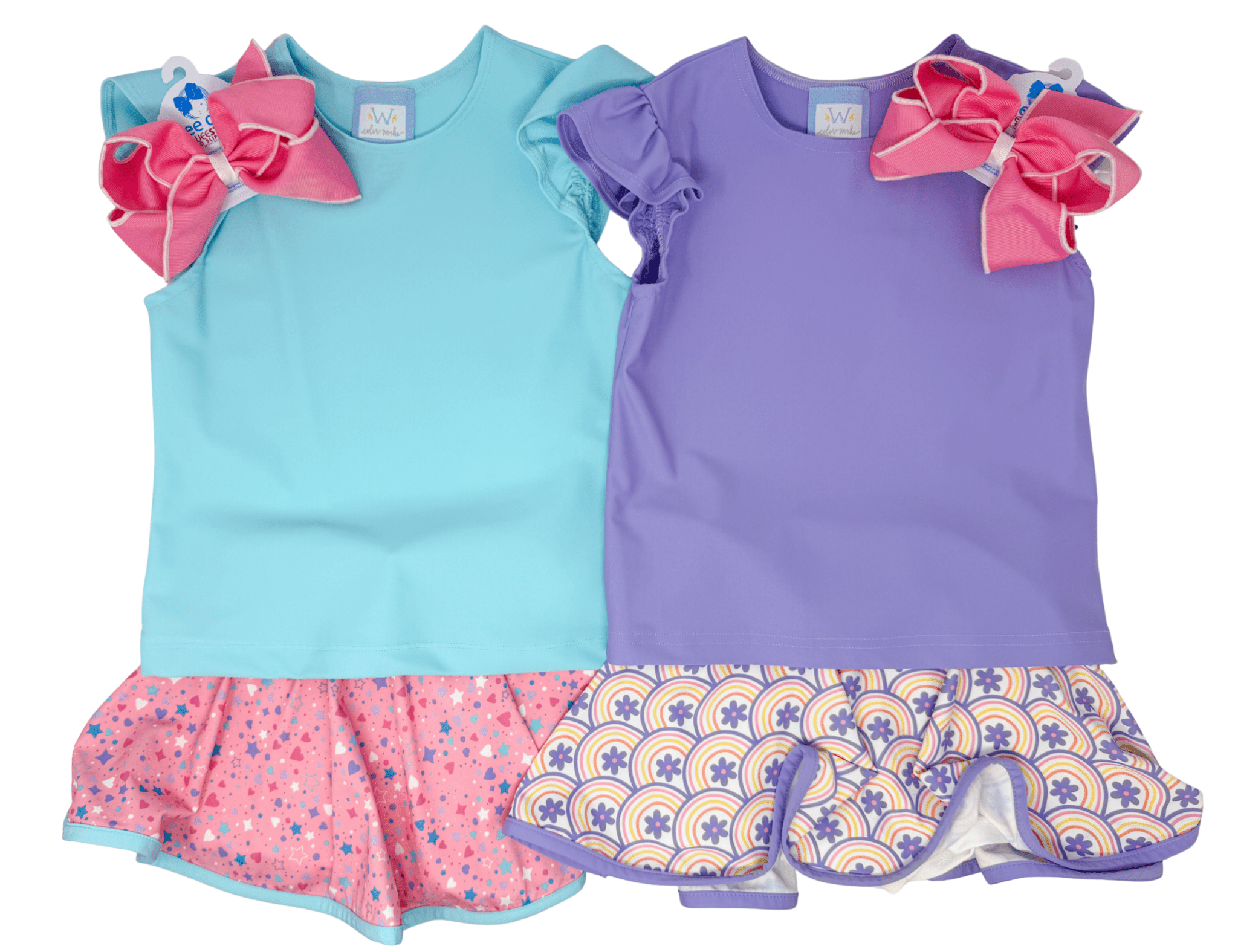 Girls Angel Sleeve Top - Aqua Girls Tops + Tees Funtasia Too