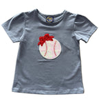 Girls Baseball Applique Tee Girls Tops + Tees Emma Jean
