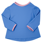 Girls Blue Top - Pink Binding Girls Tops + Tees Funtasia Too