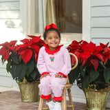 Girls Candy Cane Embroidered Ruffle Romper Girls Bubbles + Rompers Trotter Street Kids
