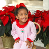 Girls Candy Cane Embroidered Ruffle Romper Girls Bubbles + Rompers Trotter Street Kids