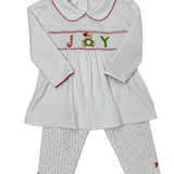 Girls Christmas Joy Classics Smock Pants Set - Sugar Babies Children's Boutique/Meg's Shoppe