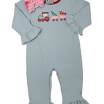 Girls Christmas Train Romper Girls Bubbles + Rompers Three Sisters