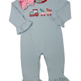 Girls Christmas Train Romper Girls Bubbles + Rompers Three Sisters