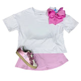 Girls Criss Cross Skort - Pink Lavender Girls Skirts + Bloomers 90 Degree by Reflex