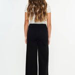 Girls Cropped Wide Leg Jeans - Black Girls Pants + Leggings Kan Can USA