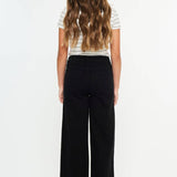 Girls Cropped Wide Leg Jeans - Black Girls Pants + Leggings Kan Can USA