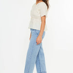 Girls Cropped Wide Leg Jeans - Medium Wash Girls Pants + Leggings Kan Can USA