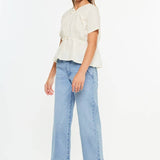 Girls Cropped Wide Leg Jeans - Medium Wash Girls Pants + Leggings Kan Can USA