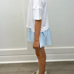 Girls Crossover Hybrid Shorts w/ Inner Pant - Tie Dye Ice/Nantucket Breeze Girls Shorts 90 Degree by Reflex