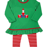 Girls Elf Knit Tunic Set - Green Girls Sets Claire & Charlie
