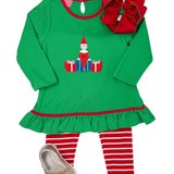 Girls Elf Knit Tunic Set - Green Girls Sets Claire & Charlie