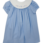 Girls Embroidered Collar Float Dress - Blue Girls Occasion Dresses Funtasia Too