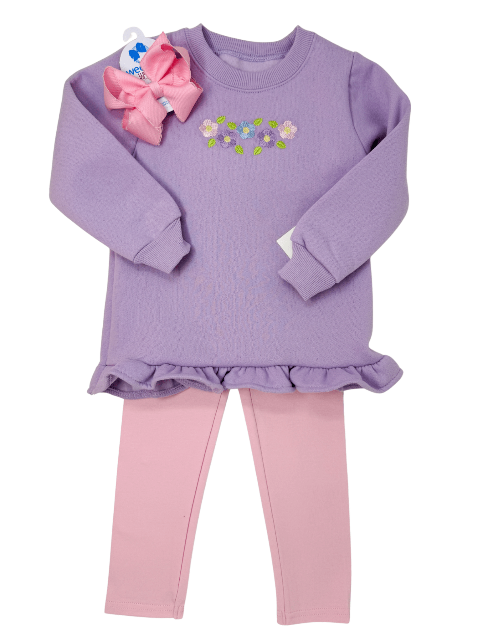 Girls Flower Ruffle Pullover Girls Sweaters + Sweatshirts Itsy Bitsy
