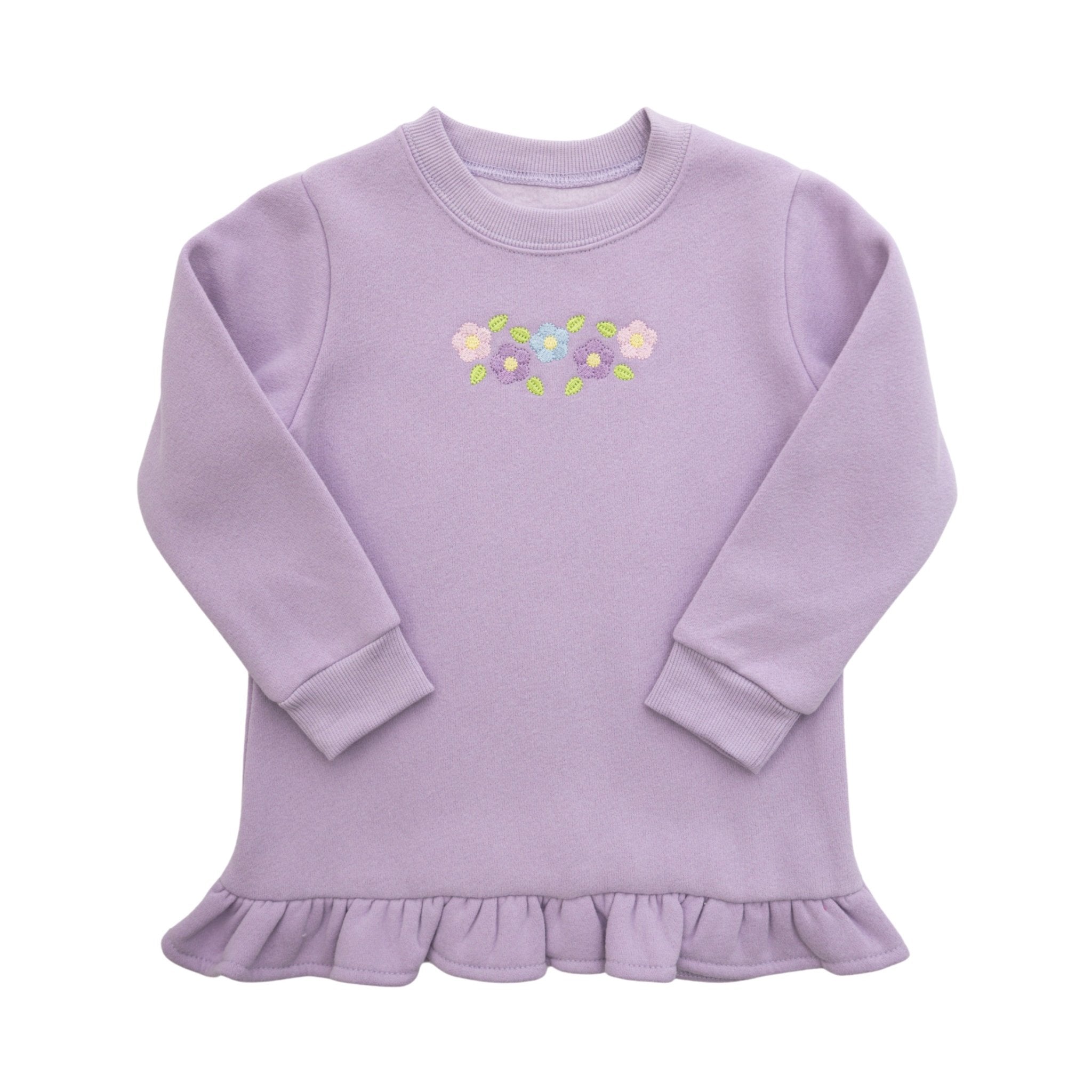 Girls Flower Ruffle Pullover Girls Sweaters + Sweatshirts Itsy Bitsy