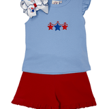 Girls Flutter Sleeve Top - Star Icons Girls Tops + Tees Luigi