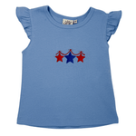Girls Flutter Sleeve Top - Star Icons Girls Tops + Tees Luigi