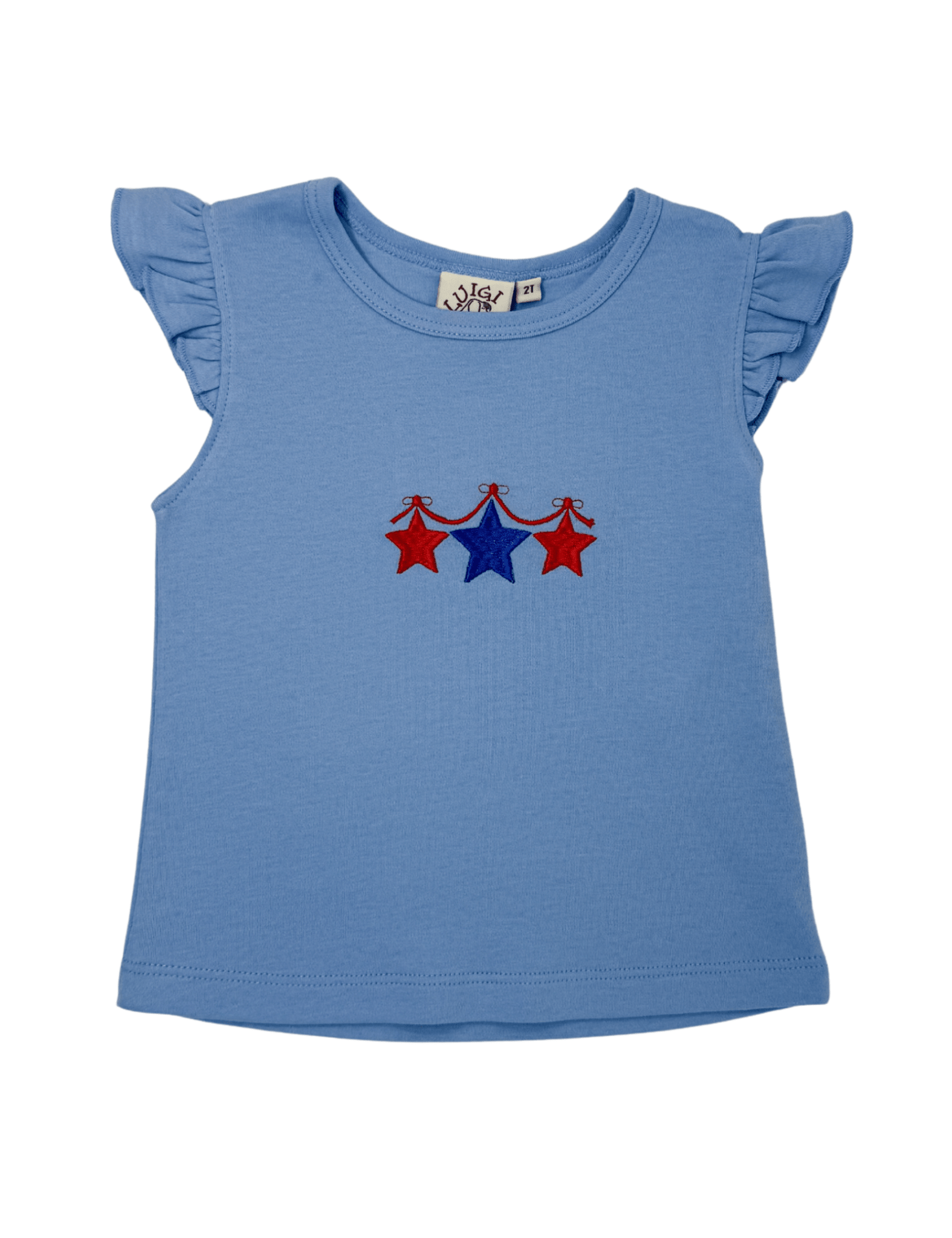 Girls Flutter Sleeve Top - Star Icons Girls Tops + Tees Luigi