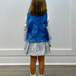 Girls Fur Vest - Tuscany Blue Girls Outerwear Funtasia Too