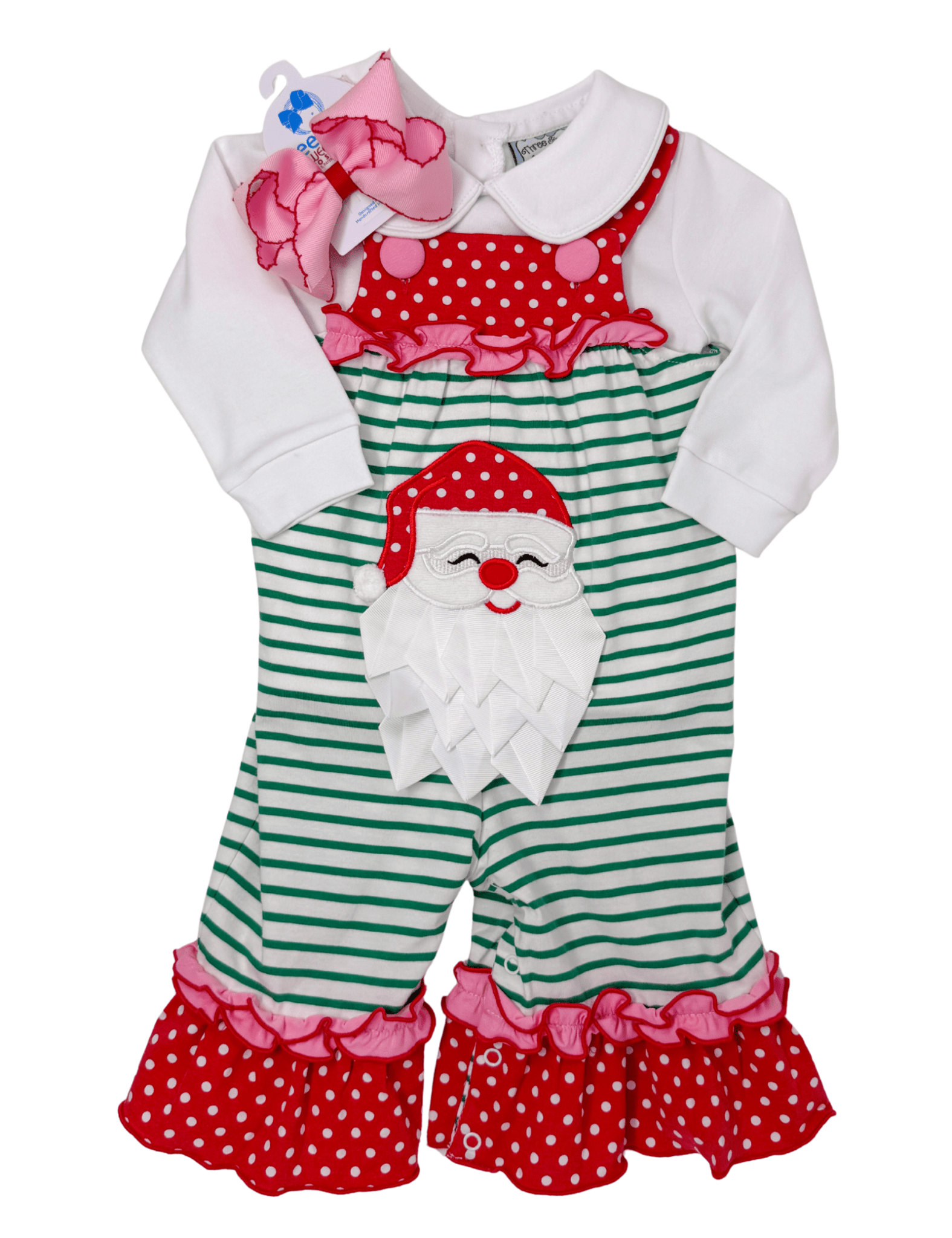 Girls Ho Ho Ho Applique Romper Girls Bubbles + Rompers Banana Split