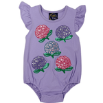 Girls Hydrangea Applique A/S Bubble Girls Bubbles + Rompers Emma Jean