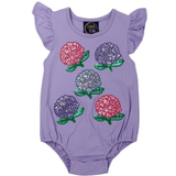 Girls Hydrangea Applique A/S Bubble Girls Bubbles + Rompers Emma Jean