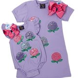 Girls Hydrangea Applique A/S Bubble Girls Bubbles + Rompers Emma Jean