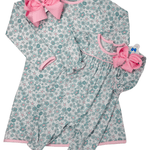 Girls Ice Blue Floral A-Line Dress Girls Play Dresses Sage & Lilly