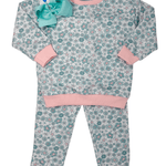 Girls Ice Blue Floral Jogger Set Girls Sets Sage & Lilly