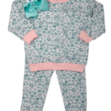 Girls Ice Blue Floral Jogger Set Girls Sets Sage & Lilly