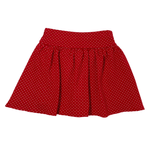 Girls Jersey Skort - Deep Red w/ Polka Dots Girls Skirts + Bloomers Luigi