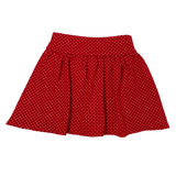Girls Jersey Skort - Deep Red w/ Polka Dots Girls Skirts + Bloomers Luigi