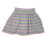 Girls Jersey Skort - Multicolor Stripe Girls Skirts + Bloomers Luigi