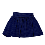 Girls Jersey Skort - Navy w/ Polka Dots Girls Skirts + Bloomers Luigi