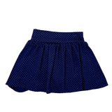 Girls Jersey Skort - Navy w/ Polka Dots Girls Skirts + Bloomers Luigi